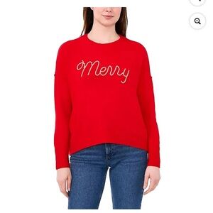 Vince Camuto Red Crew Neck Sweater Merry